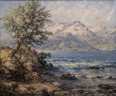 SOLD-"Castile Mountains Detras de Gulf" by German Artist Karl Wilhelm Friedrich Gamp (Carlos Gamp)