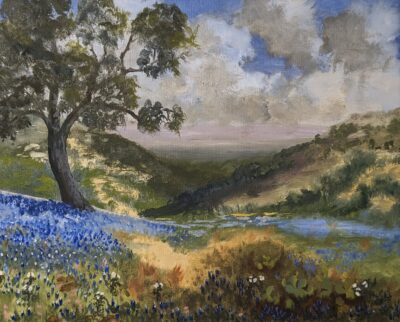 SOLD-Texas Hill Country Bluebonnet  - Gouache Painting