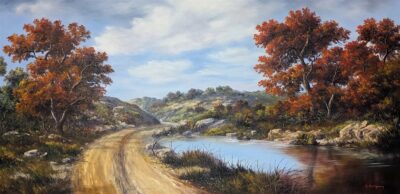 Audrey Montgomery, Large Oil on Canvas "Hill Country Autumn"