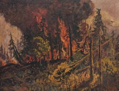 Carl Thomas Hoppe, Oil on Canvas "Fire"