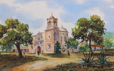 Sold - Louise Wright Watercolor - Mission San Jose