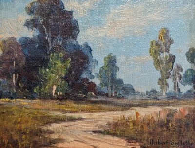 SOLD - Herbert Sartelle, Oil on Board landscape