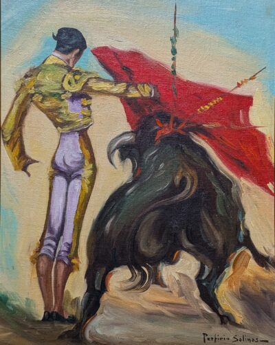 SOLD - Porfirio Salinas, Oil on Masonite, The Bullfighter