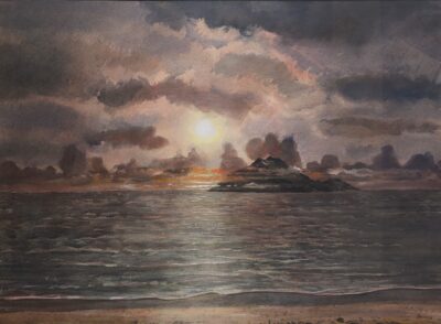 Michael Frary, Watercolor, "Every Man is an Island"